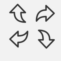 Redo undo reply forward circle outline arrow icon vector