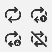 Arrow repeat icon once auto and dismiss repeat button vector