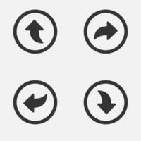 Redo undo reply forward circle outline arrow icon vector