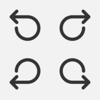 Arrow reset forward next left right icon. vector