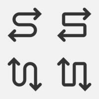 Arrow right-left up-down side direction icon vector