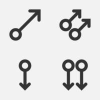 Arrow movement process line and diagonal icon vector