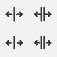Arrow right left outside space scaling icon. vector