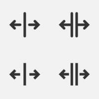 Arrow right left outside space scaling icon. vector