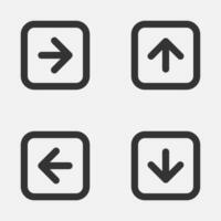 Arrow square icon. Left right up down button vector