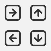 Arrow square icon. Left right up down button vector