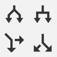 Arrow direction split process icon vector