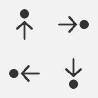 Arrow point step go inside icon vector