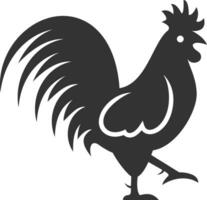 gallo pollo aves de corral silueta icono vector