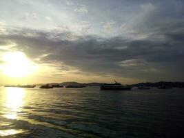 Beautiful sunset view and nature from an island. photo