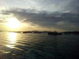 Beautiful sunset view and nature from an island. photo