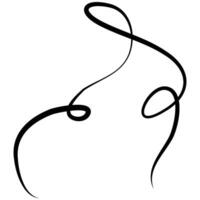 Decorative Illustrated Abstract Wave Line Graphic Element vector
