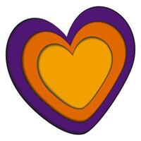 Abstract Heart shaped Halloween Vector design with copyspace in paper cut style in trendy shades