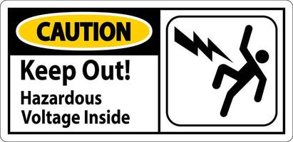 Caution Sign - Keep Out Hazardous Voltage Inside vector