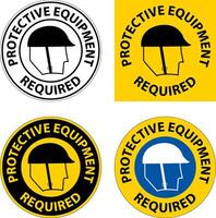 Floor Sign, Protective Equipment Required vector