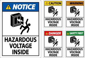 Danger Sign Hazardous Voltage Inside vector