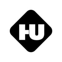 HU brand name letters on square shape. vector