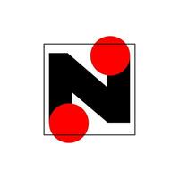 N company name initial letters icon. vector