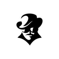 vector silhouette of a man's face wearing a hat and sunglasses