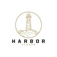 faro logo, Faro vector moderno sencillo playa reflector torre, símbolo ilustración modelo