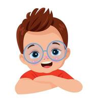 cute boy face vector illustration