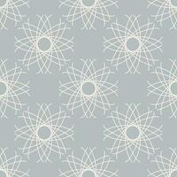 Vector seamless vintage pattern of abstract white lace flowers on light grey background