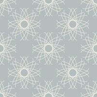 Vector seamless vintage pattern of abstract white lace flowers on light grey background