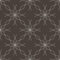 Vector seamless vintage pattern of abstract white lace flowers on brown background