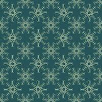 Vector seamless vintage pattern of abstract yellow flowers on a green background