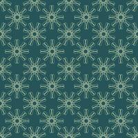 Vector seamless vintage pattern of abstract yellow flowers on a green background