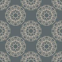 vector seamless vintage pattern of abstract shapes on grey