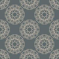 vector seamless vintage pattern of abstract shapes on grey