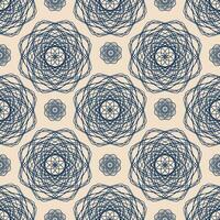 Vector seamless vintage pattern of abstract blue lace flowers on light background