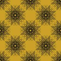 vector seamless pattern of abstract shapes in yellow and black color