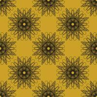 vector seamless pattern of abstract shapes in yellow and black color