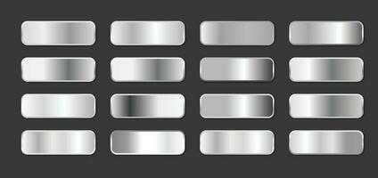 Silver Gradient Collection Set For Backgrounds. Collection of silver or platinum gradients. silver gradients. vector