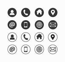 Contact us vector icons flat icons set on white background