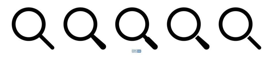 Magnifying glass icon set EPS10. vector