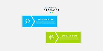 diseño moderno de plantillas infográficas de negocios con 2 pasos u opciones. diseño genial para diagrama de proceso, presentaciones, diseño de flujo de trabajo, banner, diagrama de flujo, información de pared.eps10 vector