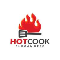 hot cook premium logo design. illustration of hot cook can be used for restaurant logos vector