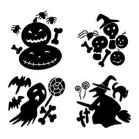 halloween elementn set hand drawing style for design, template, website, etc vector