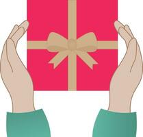 Gift in the hands vector