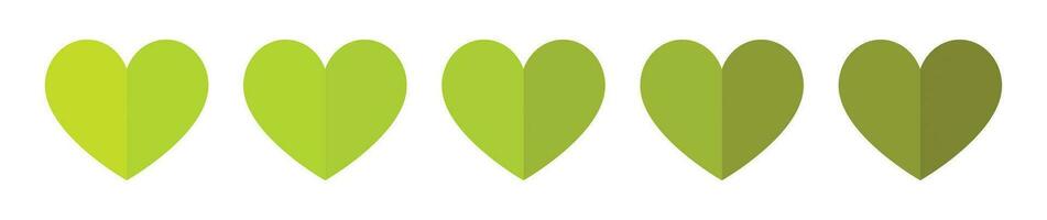 Heart green color icon set with white background. vector