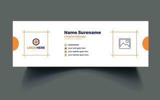 Modern email signature template. vector email marketing banner layout. Free Vector