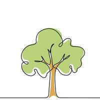 árbol planta garabatear contorno vector bosque ambiente. continuo uno línea árbol planta para ecológico, naturaleza, jardín logo diseño. ecología verde concepto, antecedentes. vector ilustración