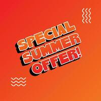 Summer offer banner for promotion in modern style vector