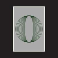 Bauhaus geometric pattern background, vector abstract circle lines art. Green and Black trendy Bauhaus pattern backgrounds