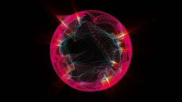 Glowing red sphere motion graphics background. video