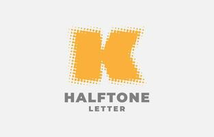 letter K halftone vector logotype design