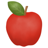 Hand drawn cute art apple fruit png